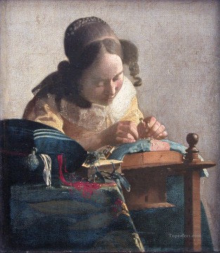  Barroca Lienzo - La encajera barroca Johannes Vermeer